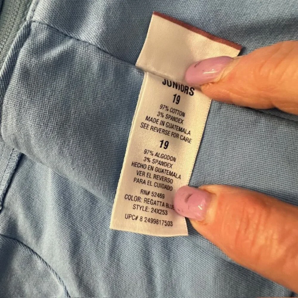 No Boundaries Women's Skort, Light Blue, Junior Size 19
